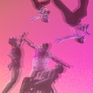 Collage von Tänzerinnen und Tänzern mit Behinderung