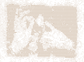 ASCII character art generated by Max Ferguson representing the burnt wool experiments of Sina Hensel