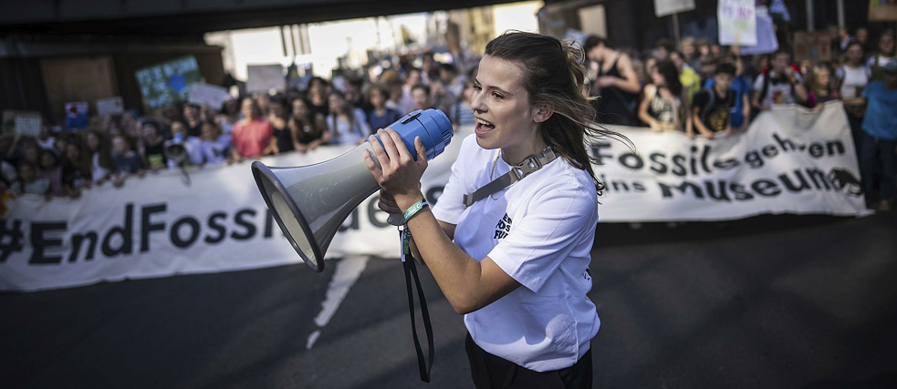 Luisa Neubauer at the Fridays for Future climate demo on 15 September 2023 in Berlin