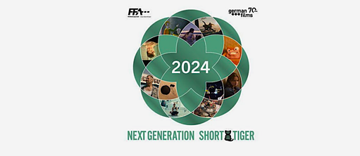 Logos of the FFA and 70 years of German Film together with a logo for the "Next Generation Short Tiger" Shorts