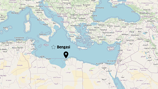 Mapa onde você pode ver onde fica o Porto de Benghazi.