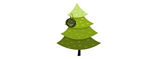 Illustration Tannenbaum mit Bio-Siegel