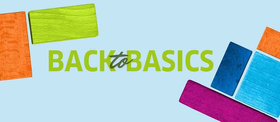 DLT 2025 - Header “Back to Basics” lettering with colorful building blocks