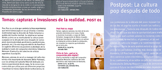 Detalles del programa del ciclo Post Post. 