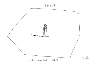 Graphic Recording: Space is physical space.