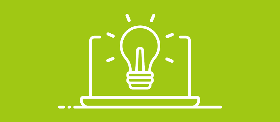 Vorbereitung Prüfungsteilnehmende Ikone Laptop mit Glühbirne